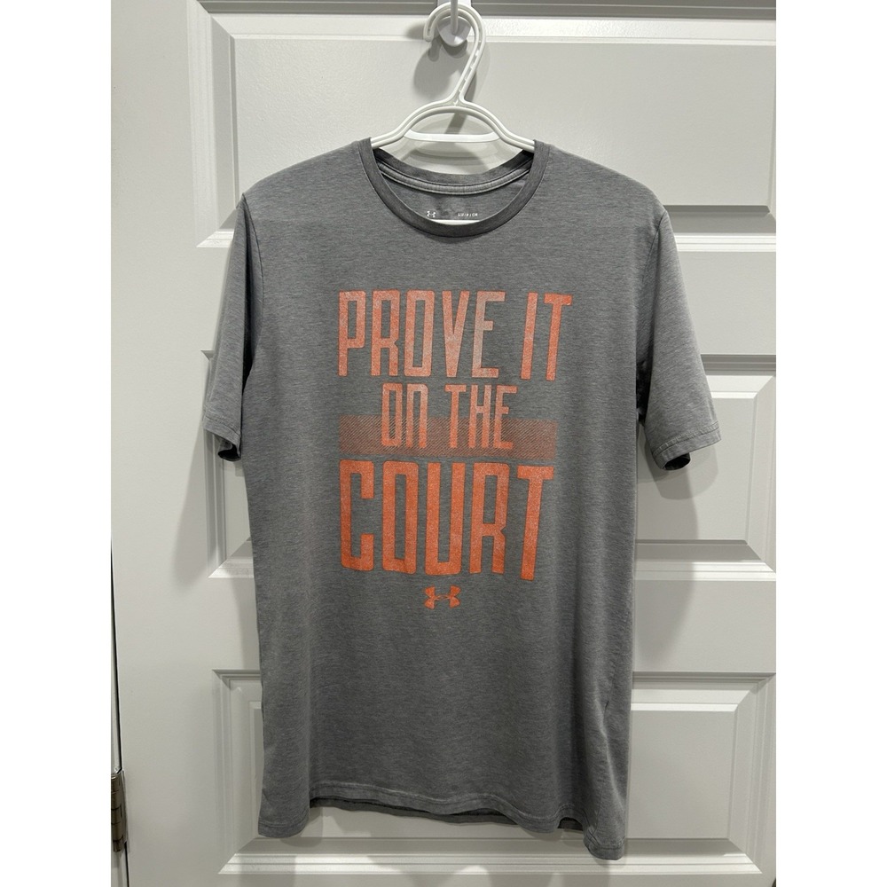 Under Armour Small Mens Short Sleeve T Shirt Gray Loose‎ Fit